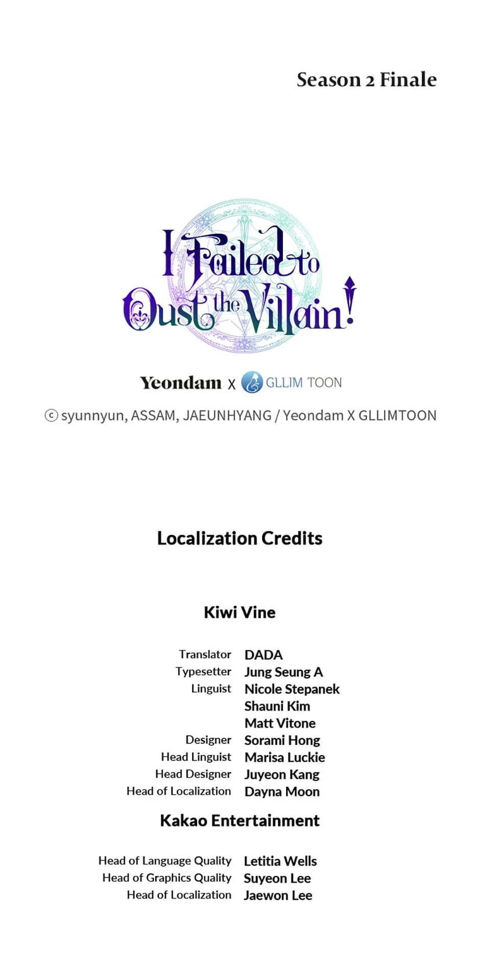 I Failed to Oust the Villain! [Official][Uncensored] - Season 2 Finale manhwa