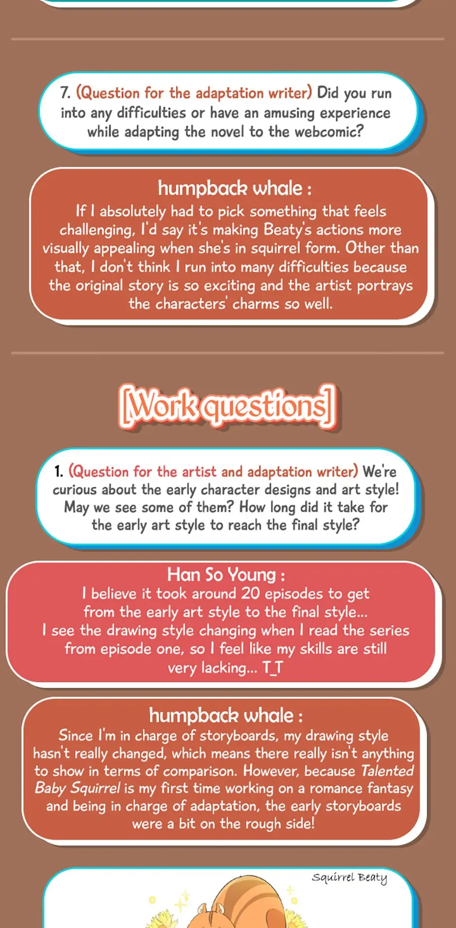 Talented Baby Squirrel - Creator Interview manhwa