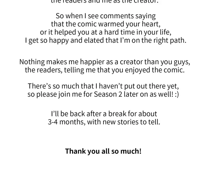 Our Sunny Days - Creator's Note manhwa