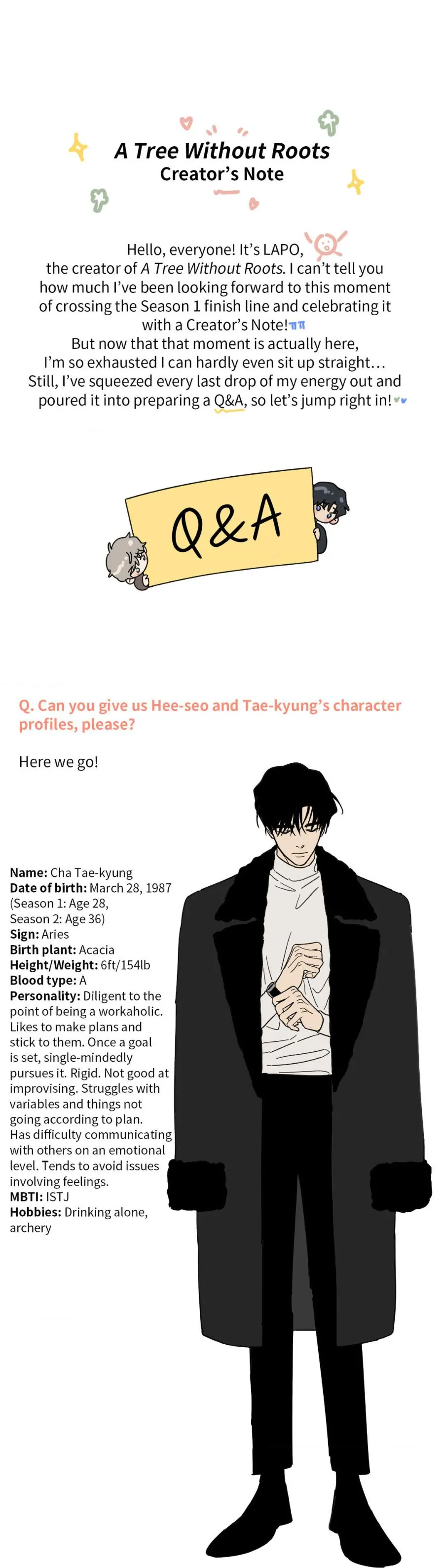 A Tree Without Roots 〘Official〙 - Author's Note manhwa