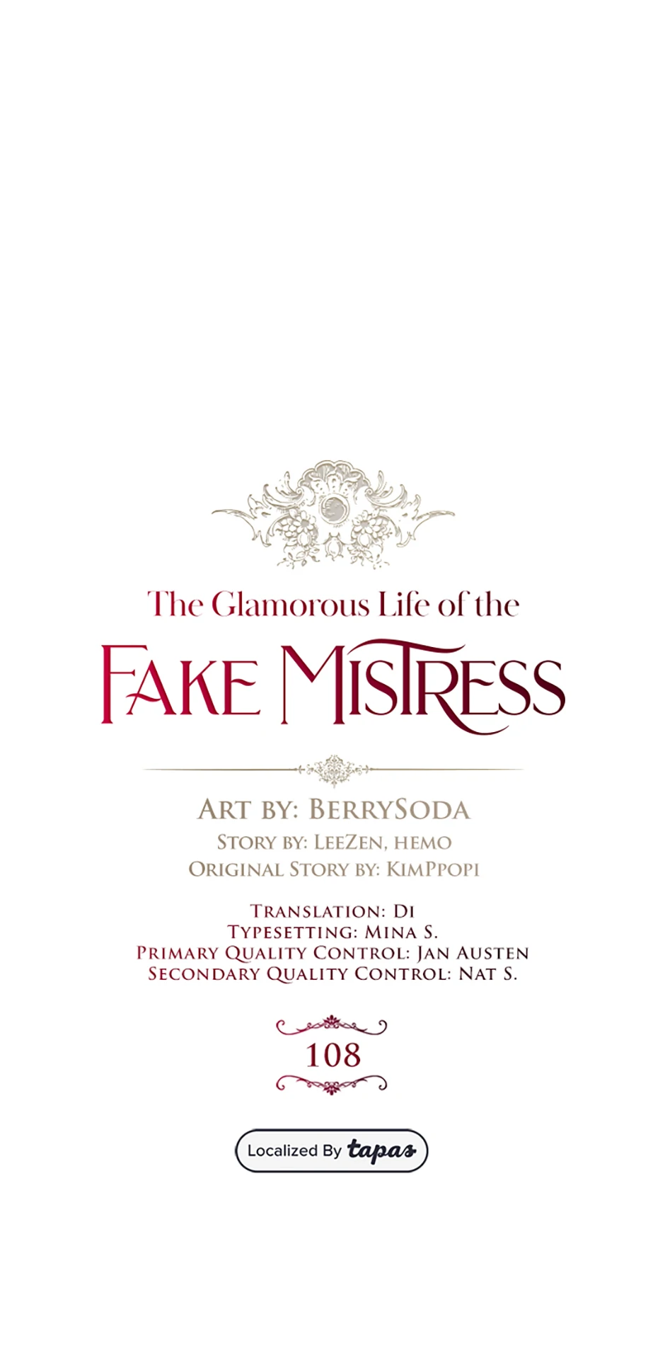 The Glamorous Life of the Fake Mistress - Chapter 108 manhwa