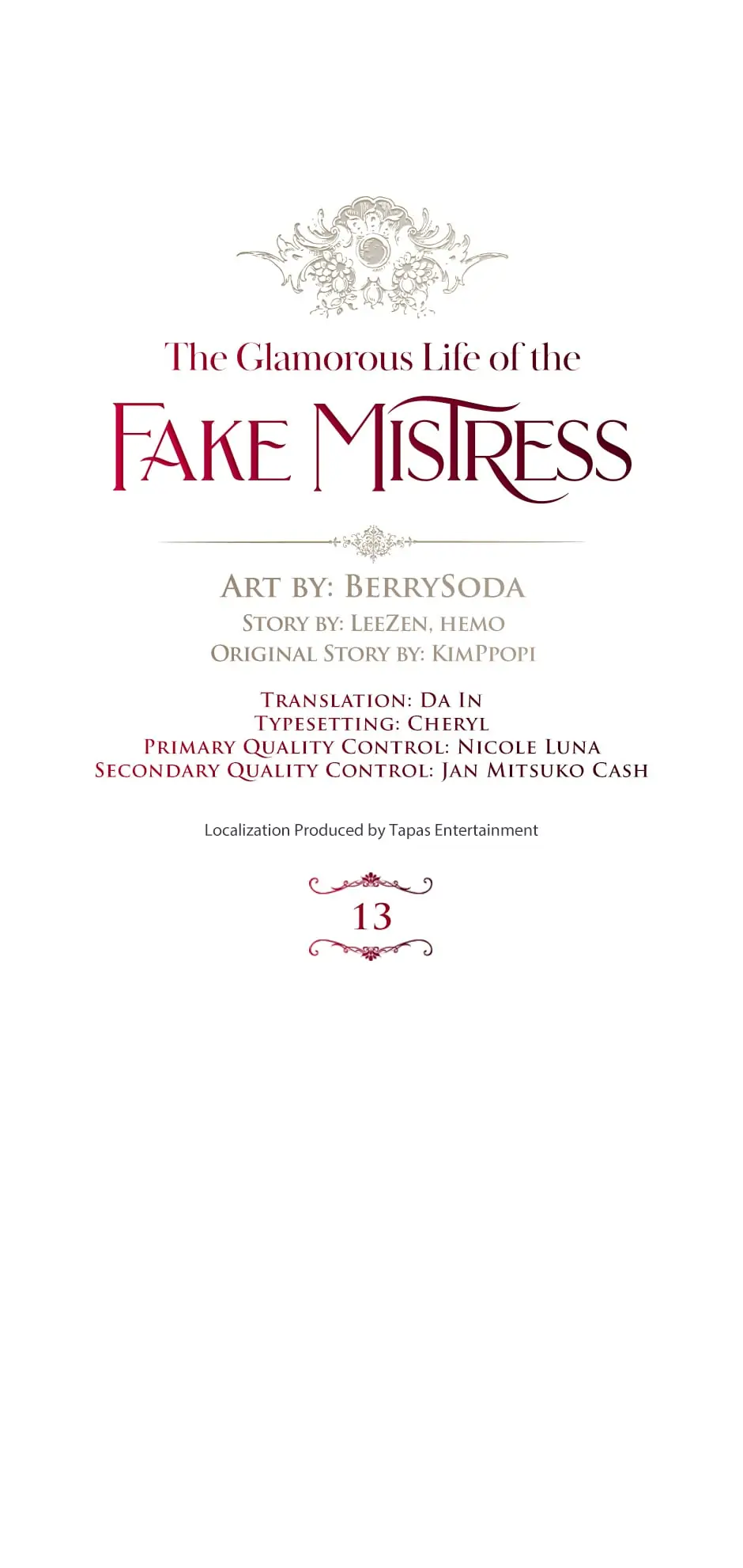 The Glamorous Life of the Fake Mistress - Chapter 13 manhwa
