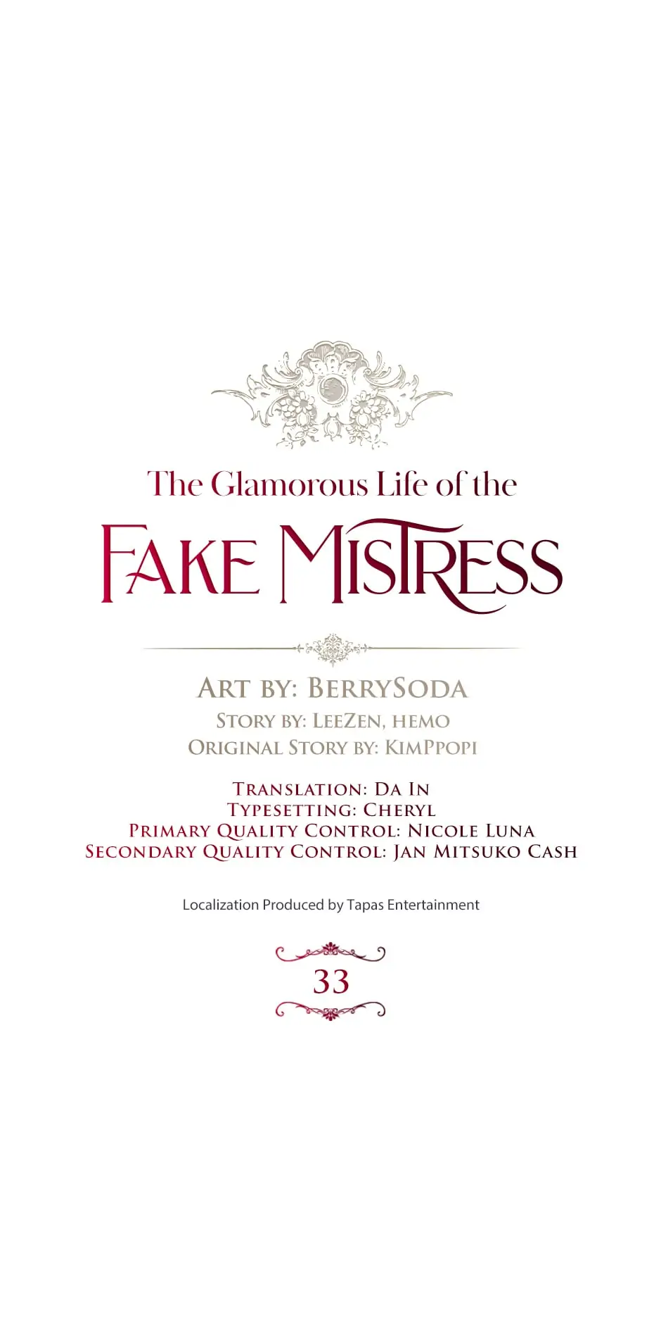 The Glamorous Life of the Fake Mistress - Chapter 33 manhwa