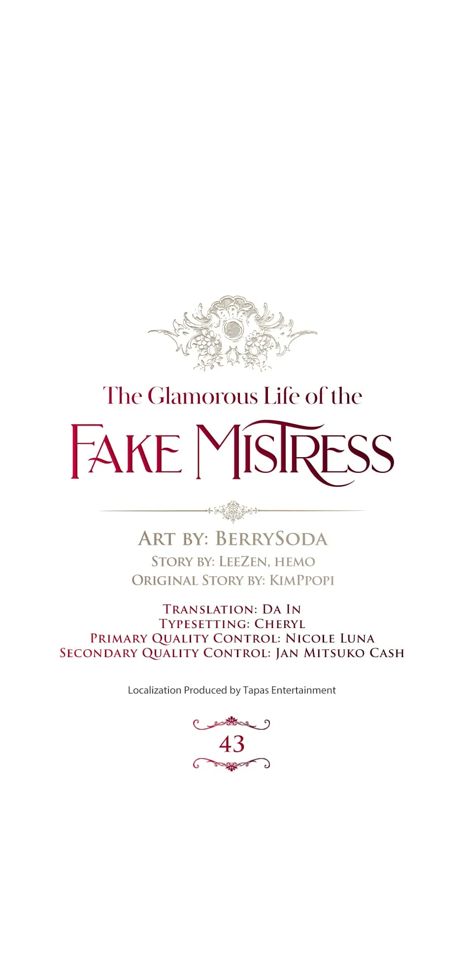 The Glamorous Life of the Fake Mistress - Chapter 43 manhwa