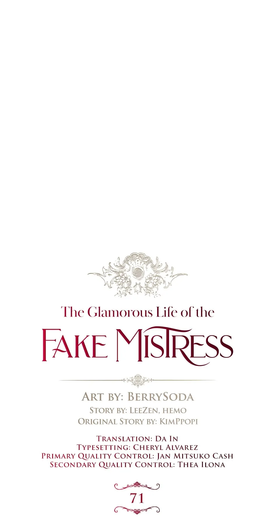 The Glamorous Life of the Fake Mistress - Chapter 71 manhwa
