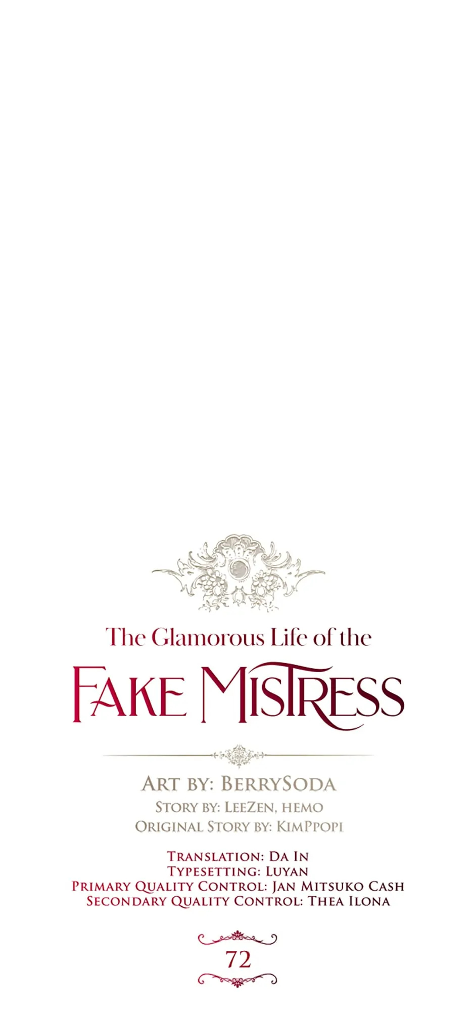 The Glamorous Life of the Fake Mistress - Chapter 72 manhwa