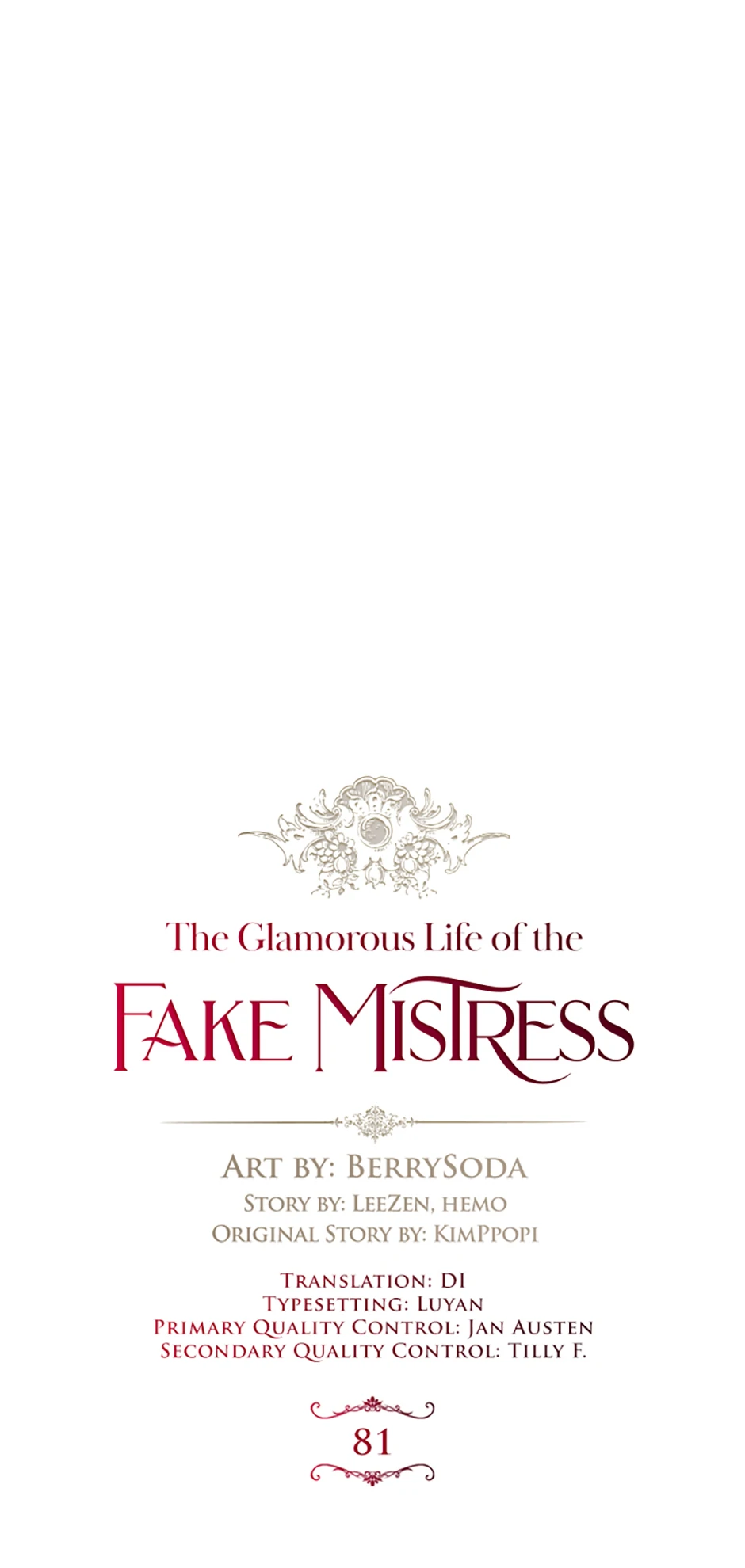 The Glamorous Life of the Fake Mistress - Chapter 81 manhwa