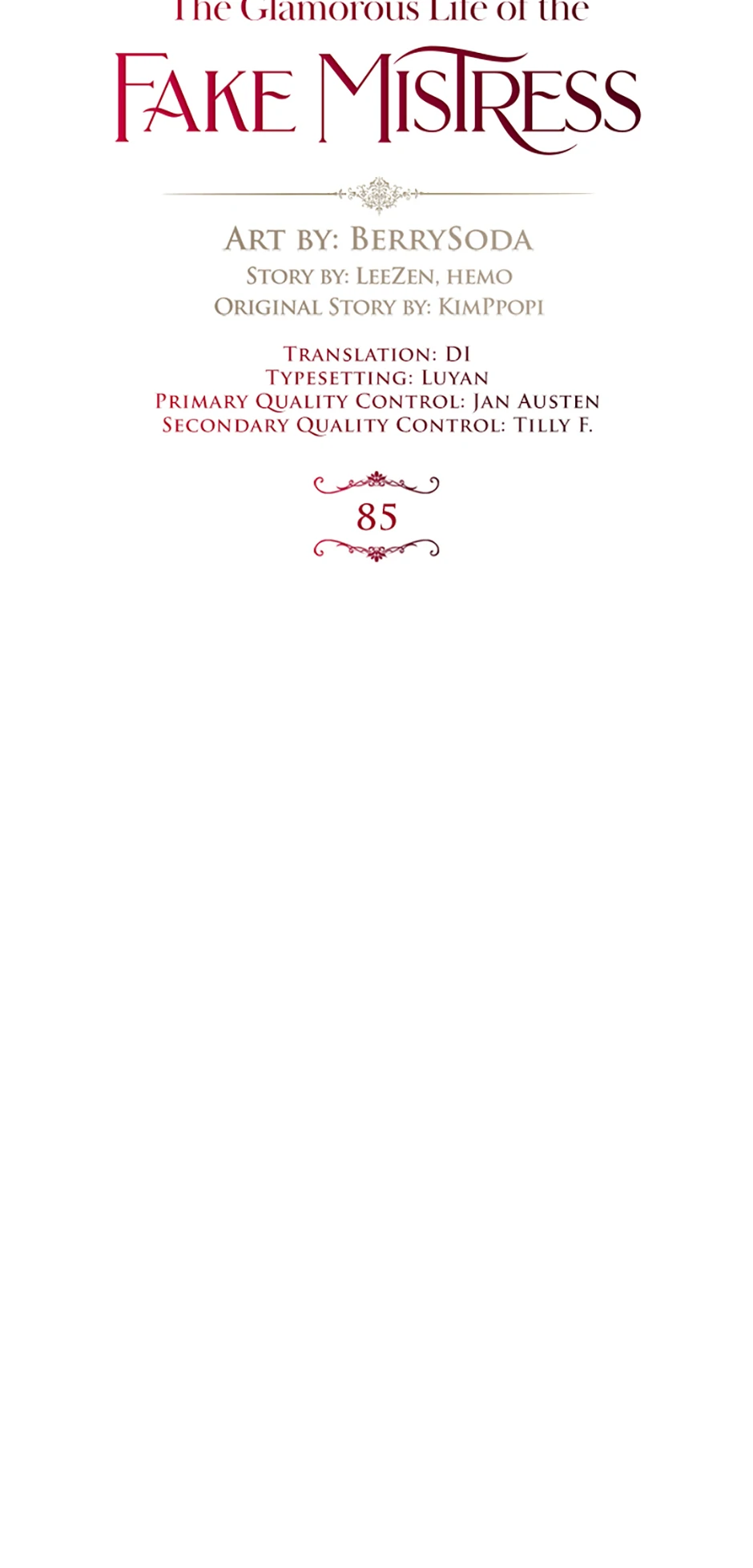 The Glamorous Life of the Fake Mistress - Chapter 85 manhwa
