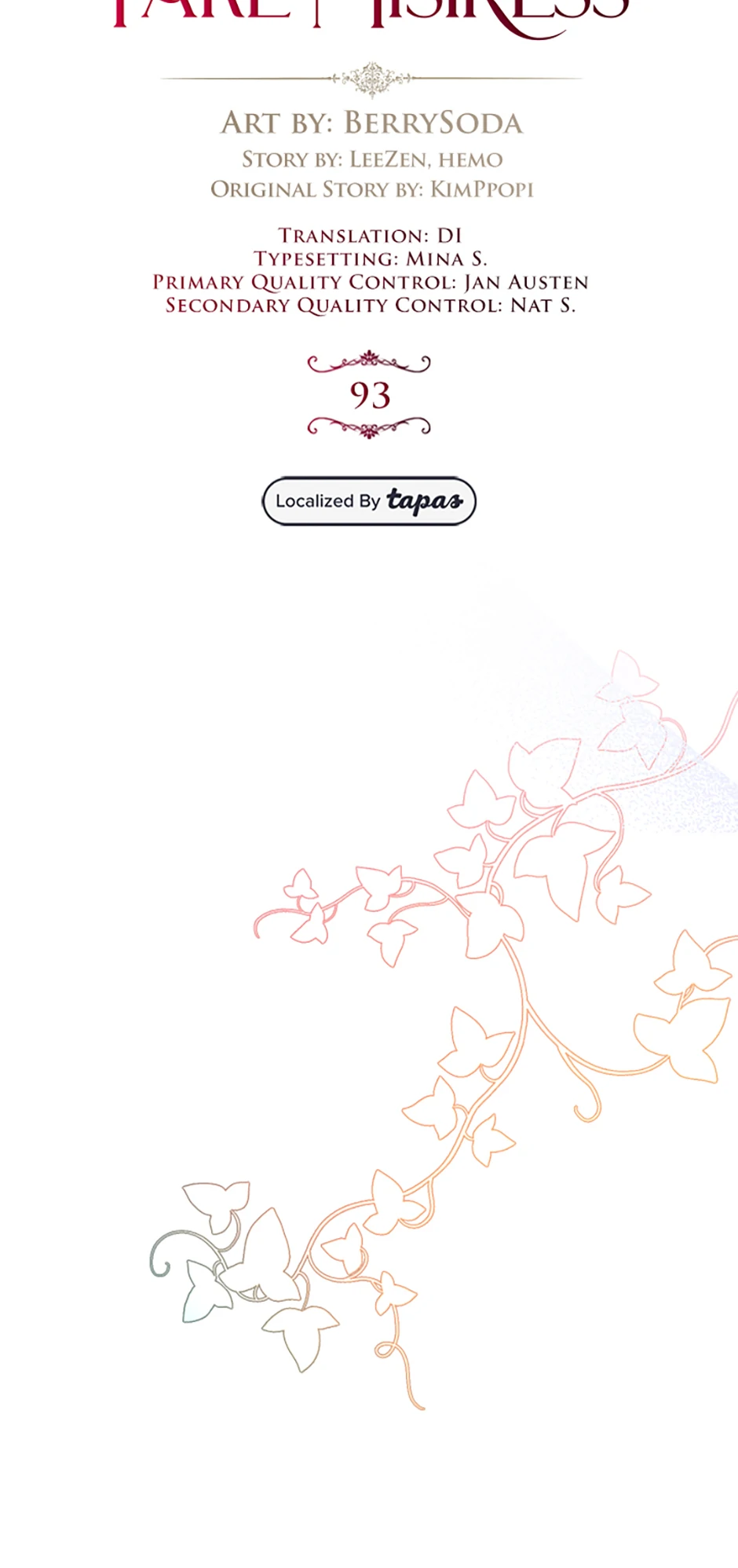 The Glamorous Life of the Fake Mistress - Chapter 93 manhwa