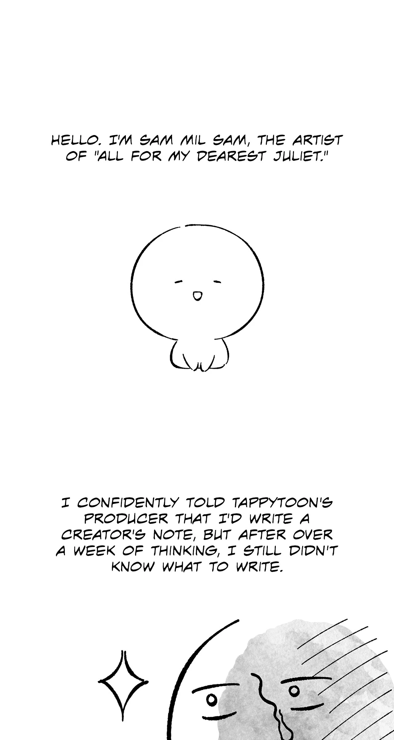 All for My Dearest Juliet (Official) - Creator's Note manhwa