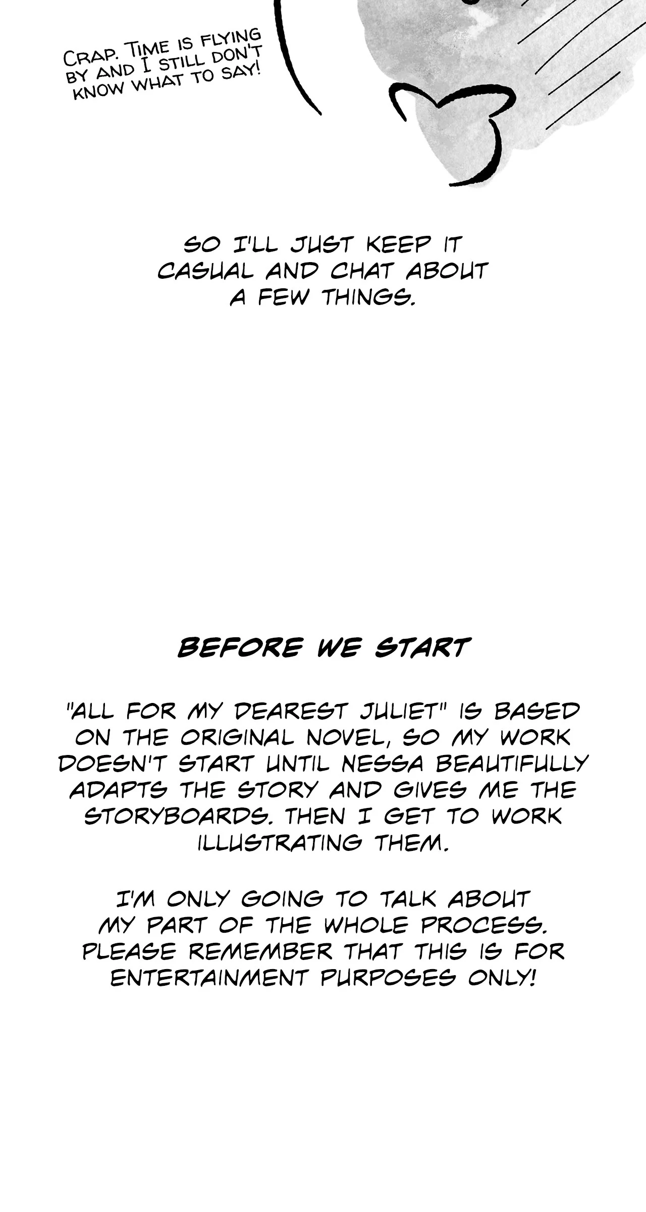 All for My Dearest Juliet (Official) - Creator's Note manhwa