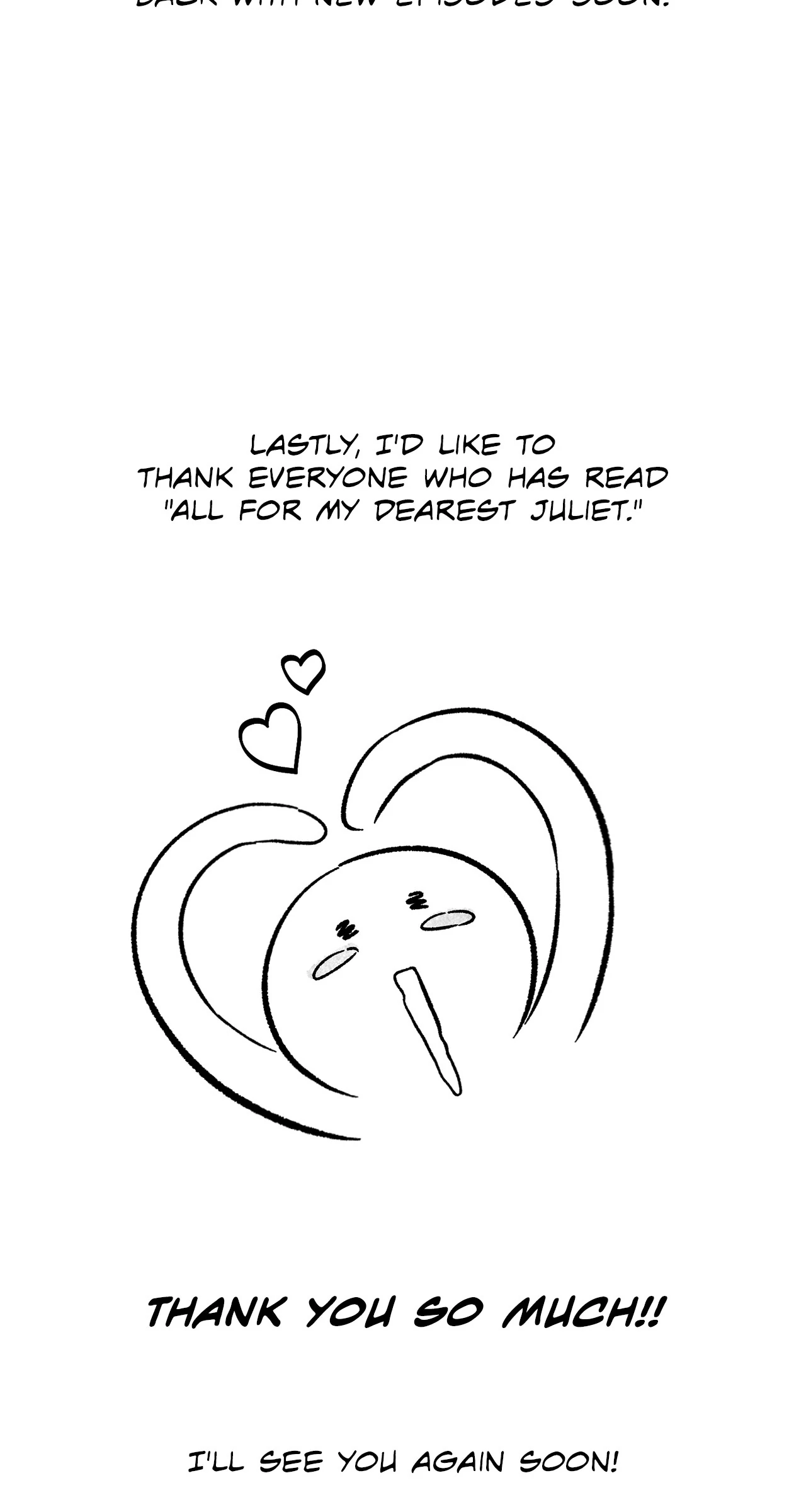 All for My Dearest Juliet (Official) - Creator's Note manhwa