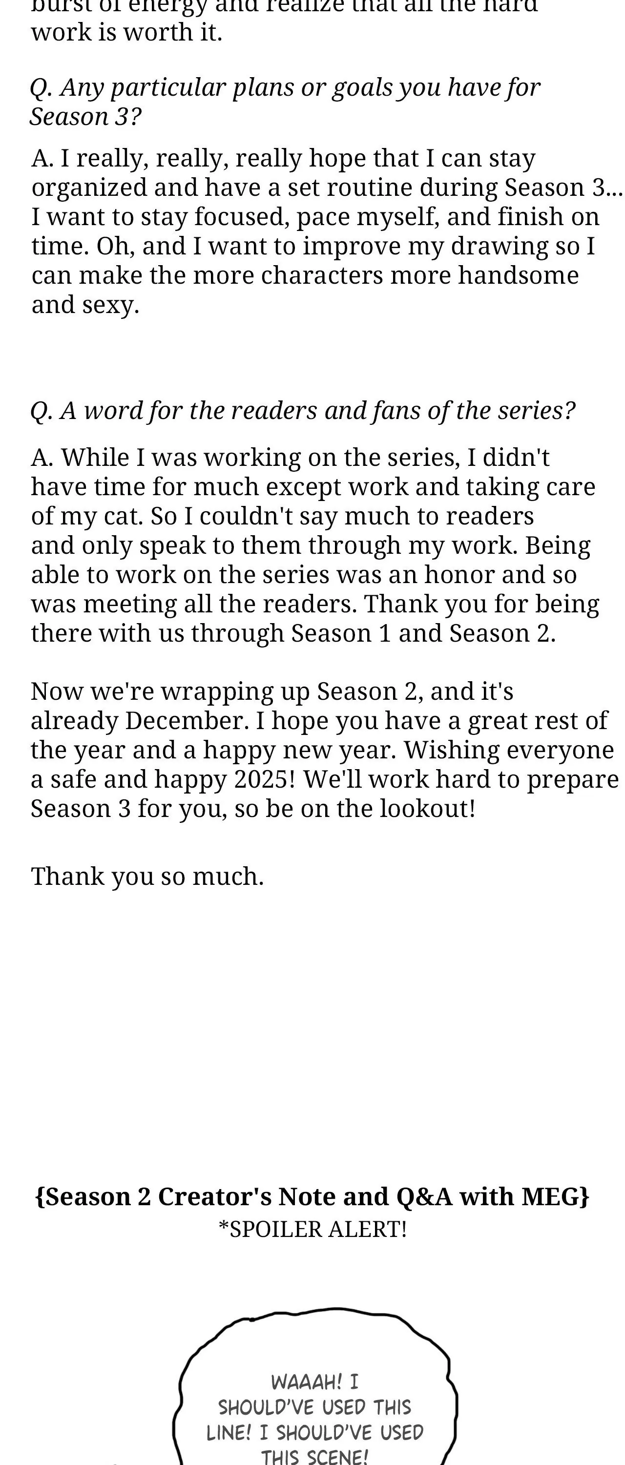 Into the Rose Garden «Official» - Season 2 Creator's Note manhwa