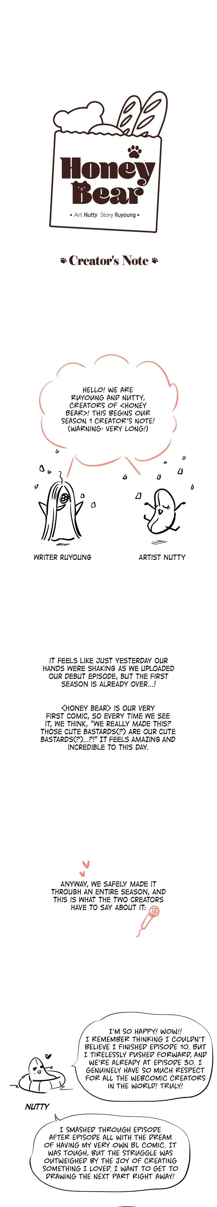 Honey Bear 〘Mature Official〙 - Creator's Note manhwa