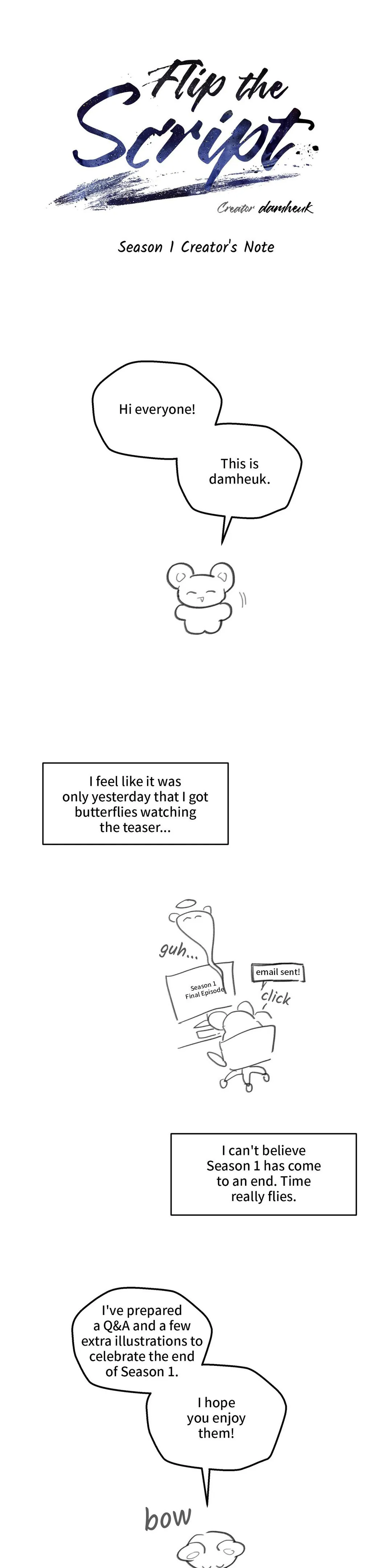 Flip the Script - Creator's Note manhwa