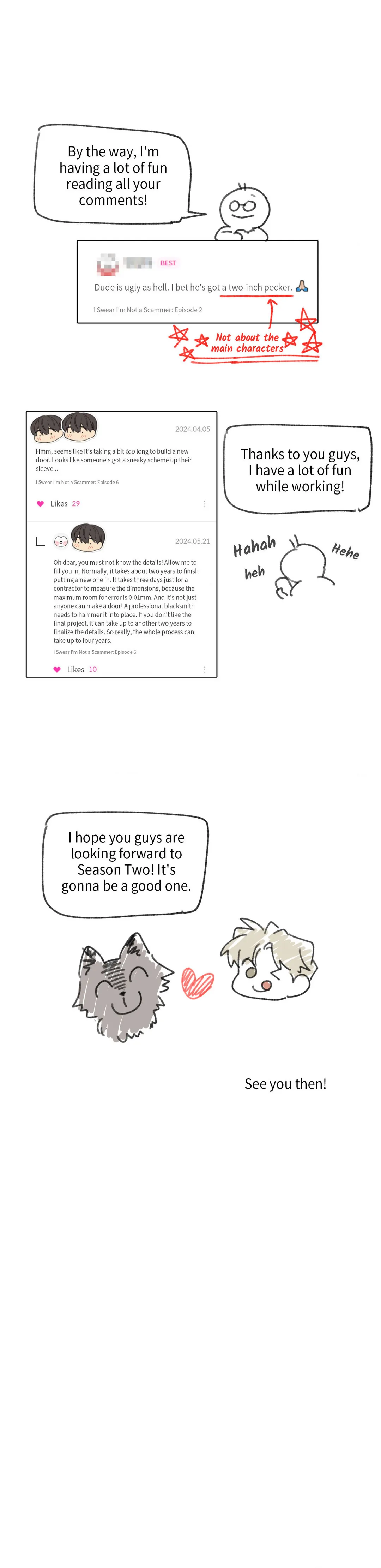 I Swear I’m Not a Scammer! - Creator's Note manhwa