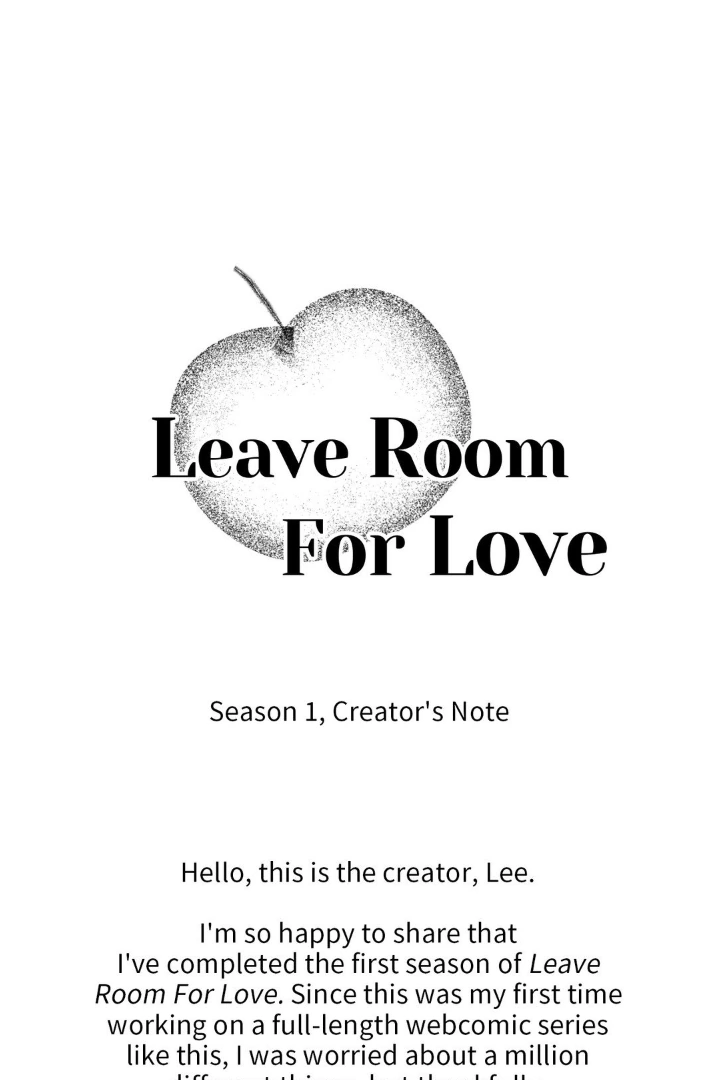 Leave Room for Love「Official」 - Creator's Note manhwa