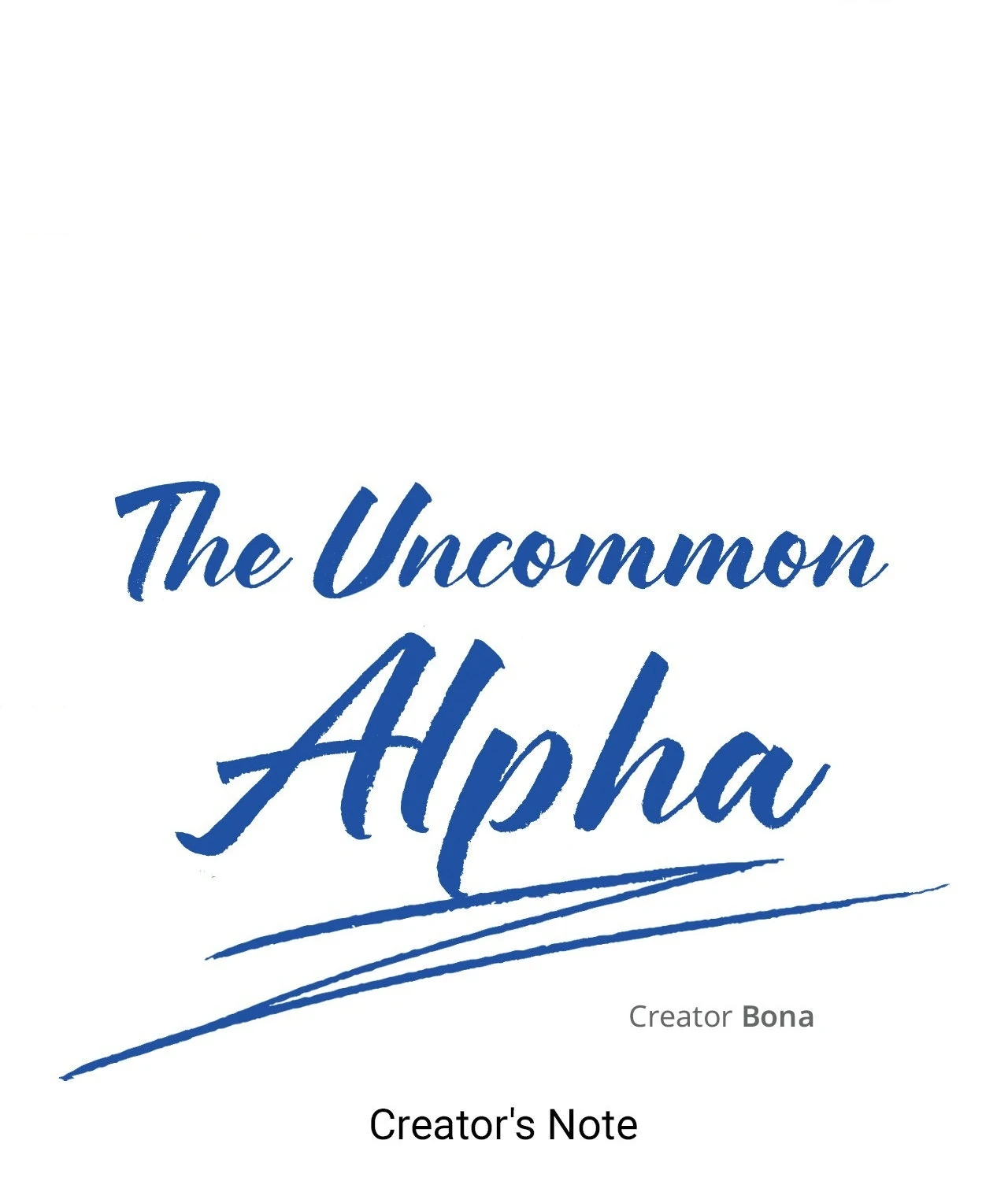 The Uncommon Alpha - Creator's Note manhwa