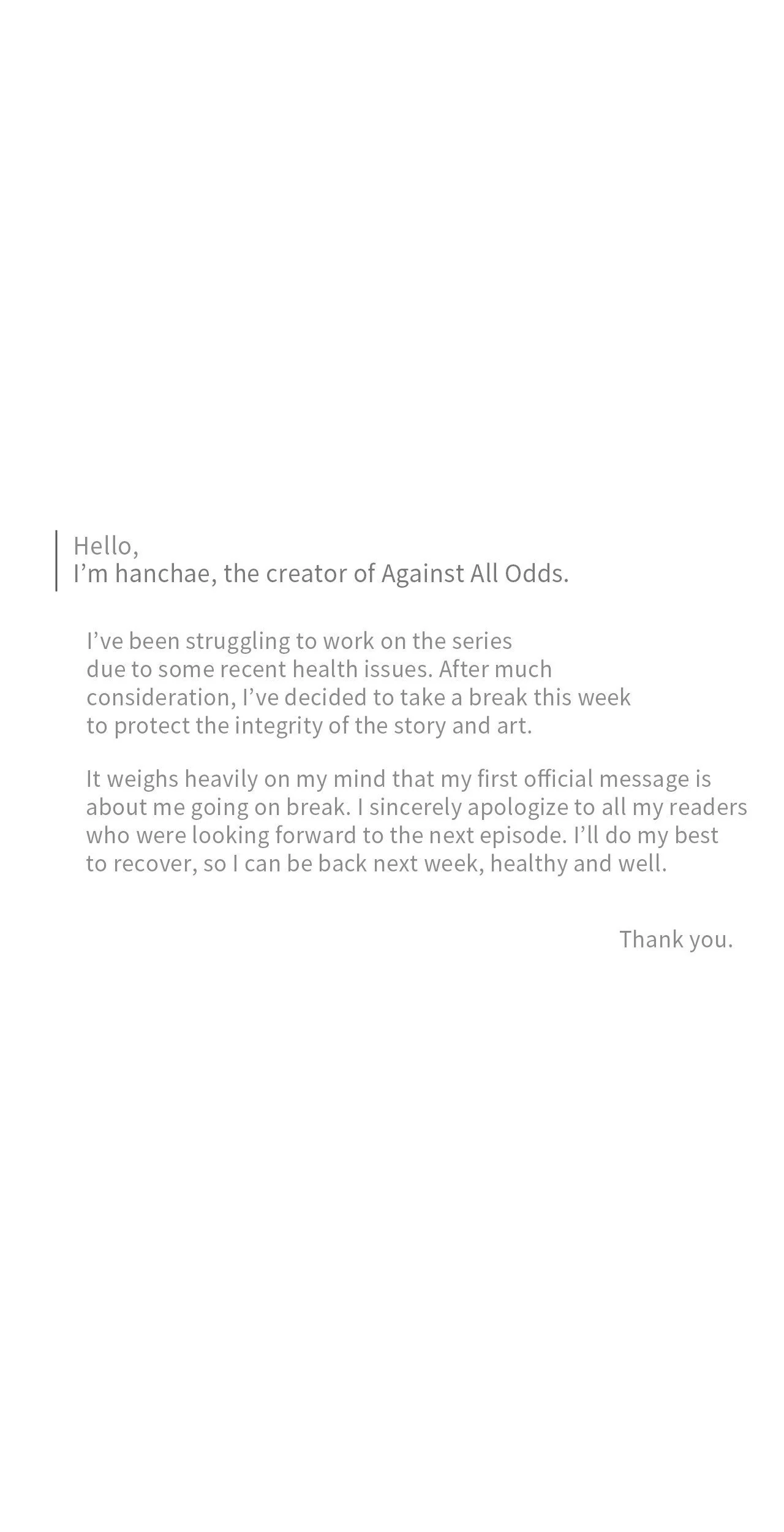 Against All Odds - NOTICE manhwa
