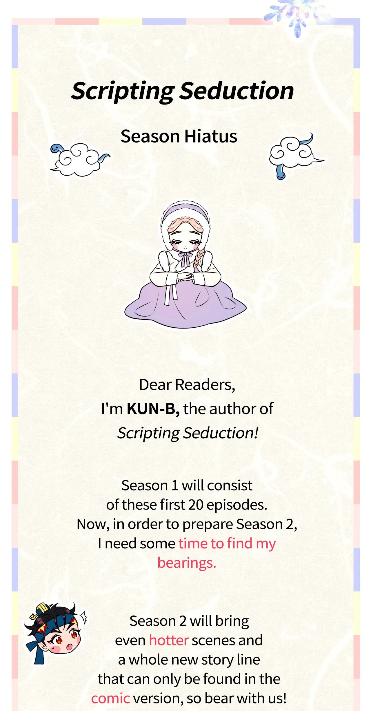 Scripting Seduction - Season 1 Creator's Note manhwa