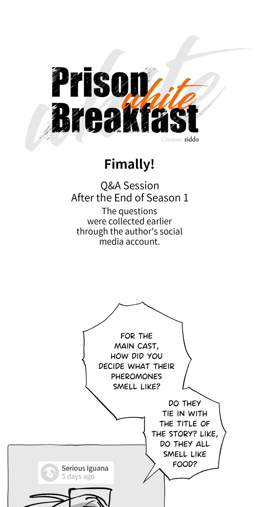 Prison Breakfast  [Official] - Creator's Note manhwa