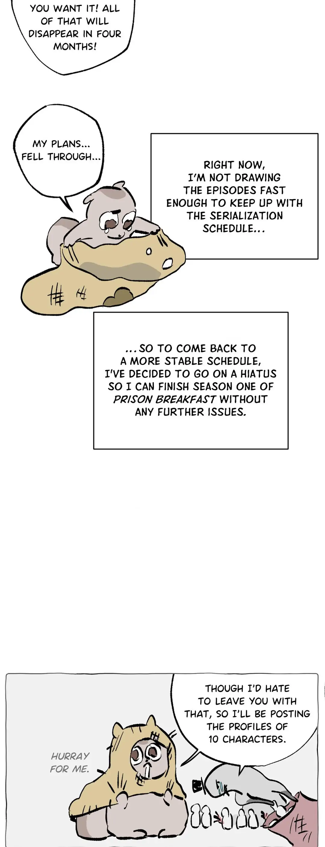Prison Breakfast  [Official] - Hiatus Special + Character Profiles manhwa
