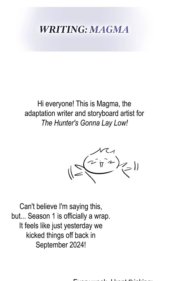 The Hunter’s Gonna Lay Low [Official] - Creator's Note manhwa
