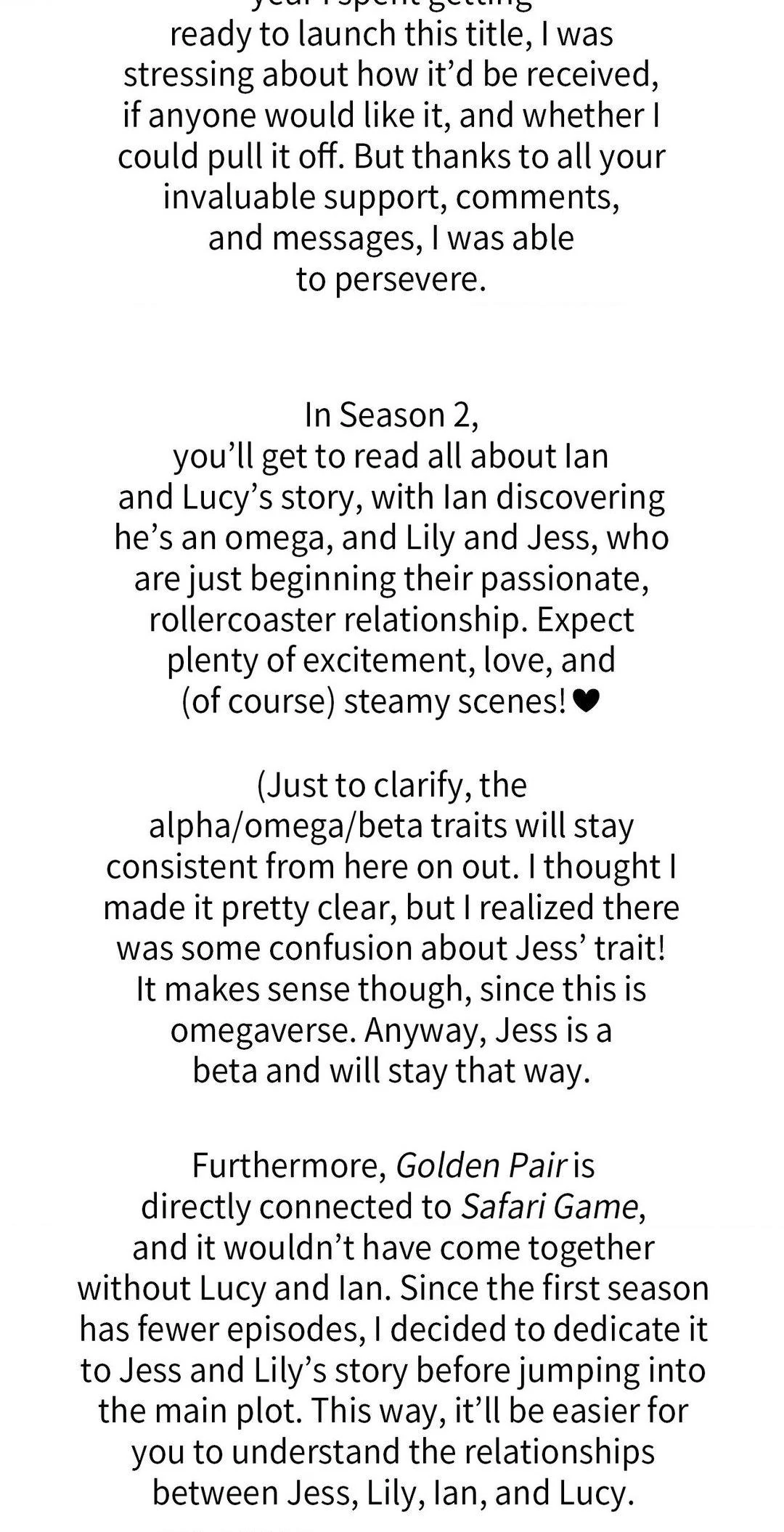 A Golden Pair [Official] - Creator's Note manhwa