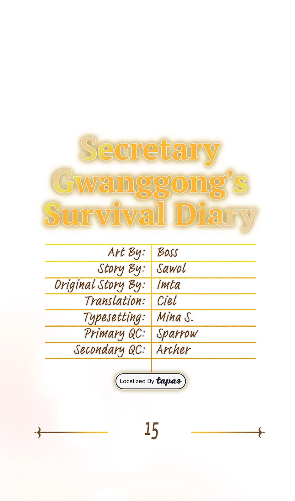 Secretary Gwanggong’s Survival Diary (Mature) [Official] - 15. Call Me by My Name manhwa