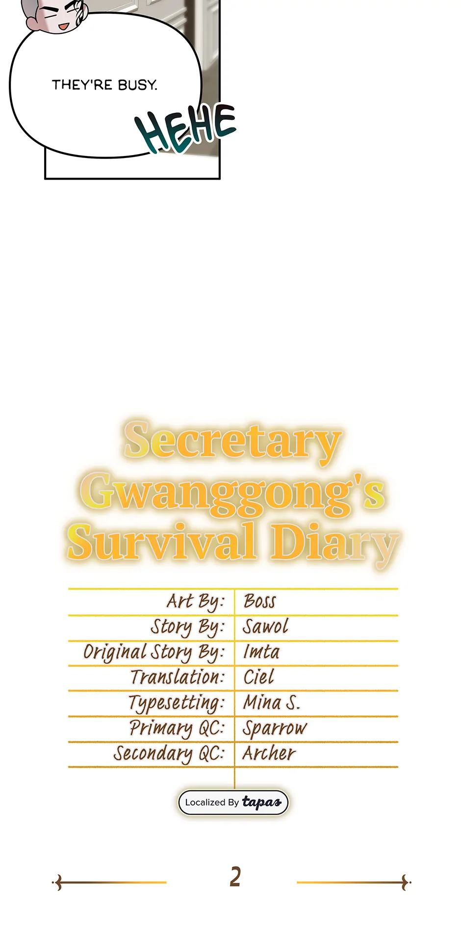 Secretary Gwanggong’s Survival Diary (Mature) [Official] - 2. Beta on the Run manhwa