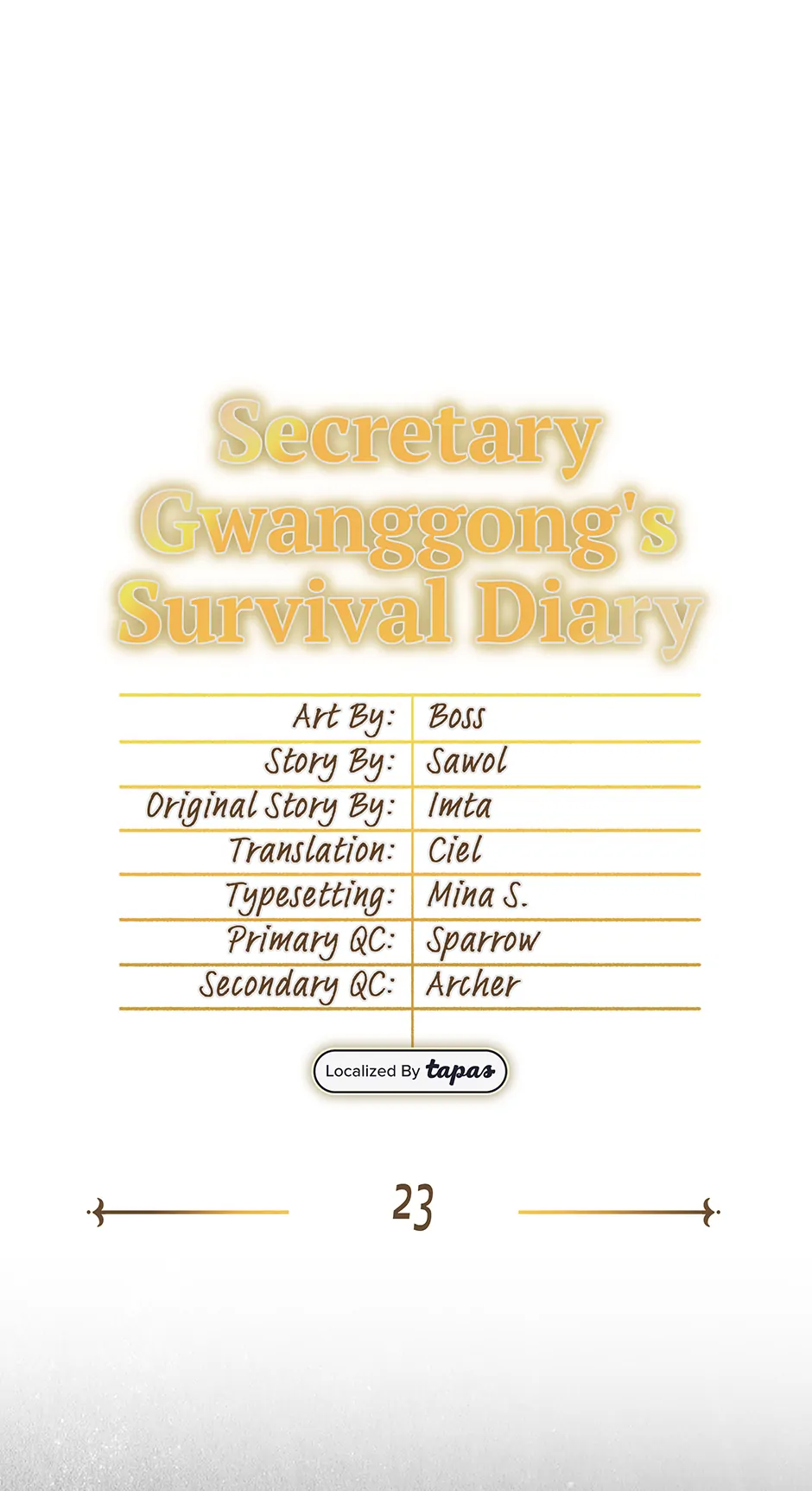 Secretary Gwanggong’s Survival Diary (Mature) [Official] - 23. A Short Cycle manhwa