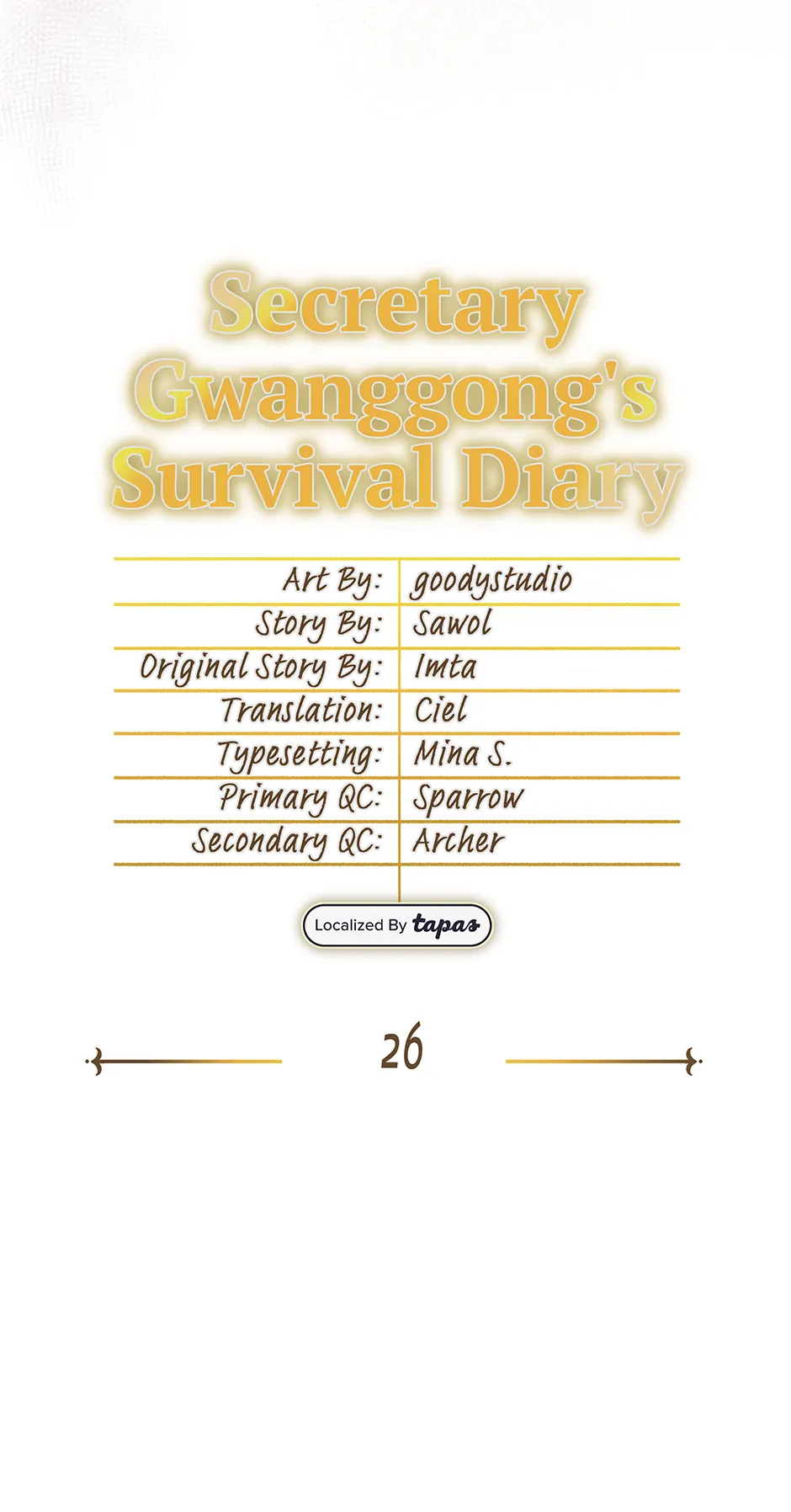 Secretary Gwanggong’s Survival Diary (Mature) [Official] - 26. Random Encounters manhwa