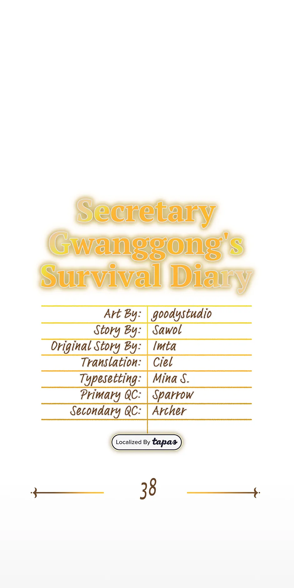Secretary Gwanggong’s Survival Diary (Mature) [Official] - 38. Taken manhwa
