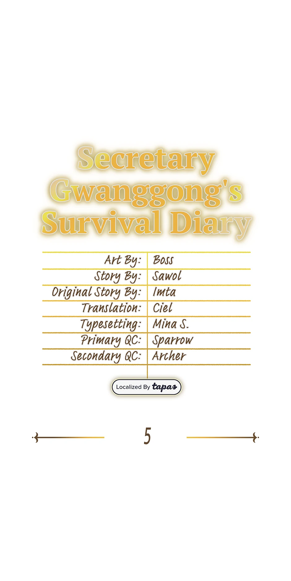 Secretary Gwanggong’s Survival Diary (Mature) [Official] - 5. Responsibilities manhwa