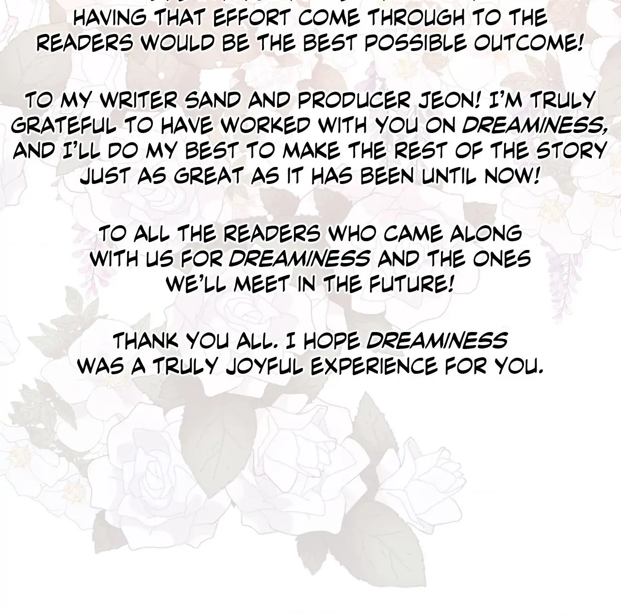 Dreaminess [Official] - Creator's Note manhwa