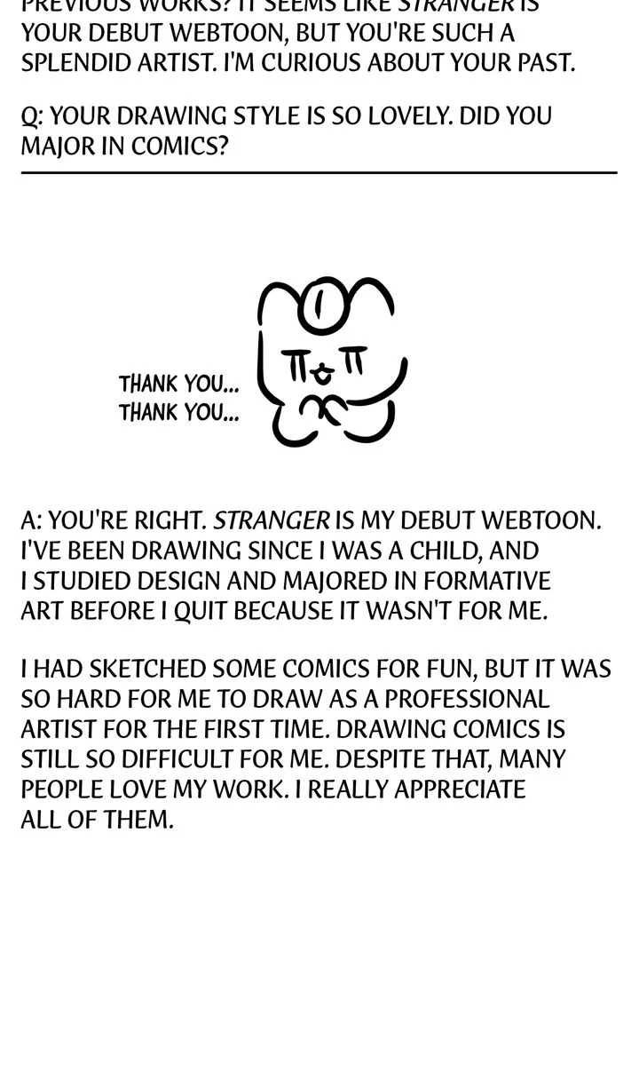 Stranger [Mature Official] - Creator's Note manhwa
