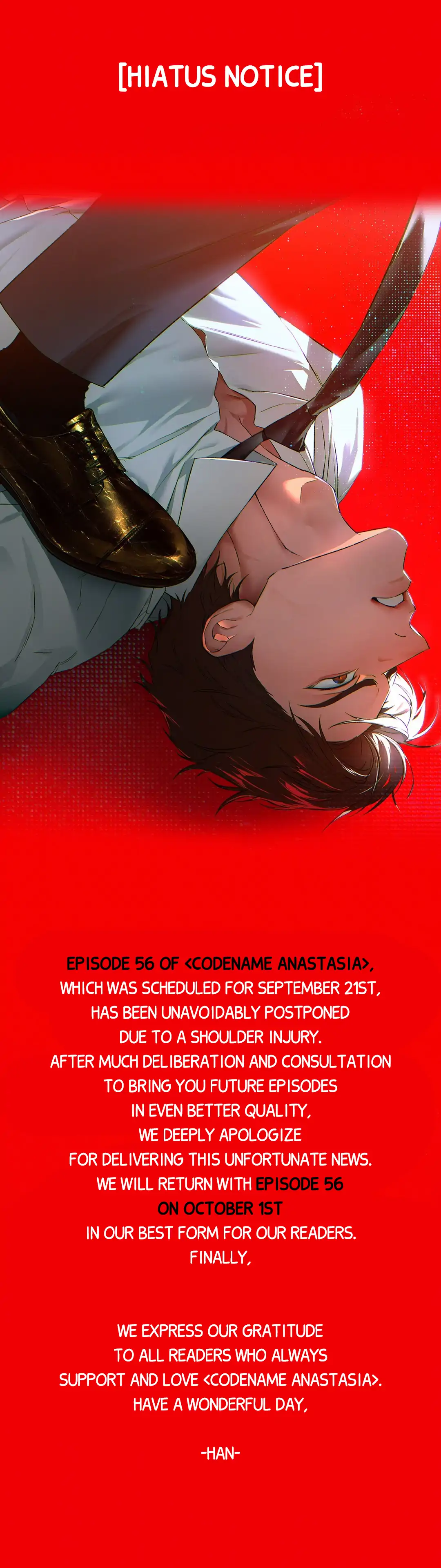 Codename: Anastasia «Season 2» - Hiatus Notice manhwa