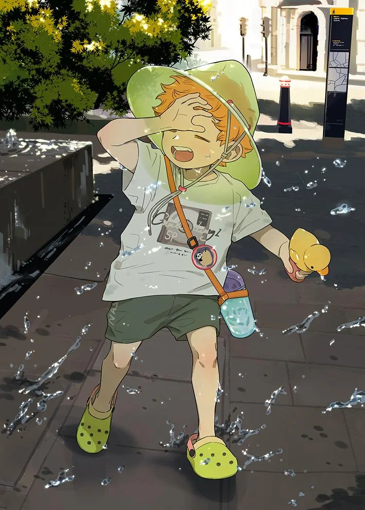 Papa Wolf and The Puppy - Extra : Kids Playing With Water [Pictures] manhwa