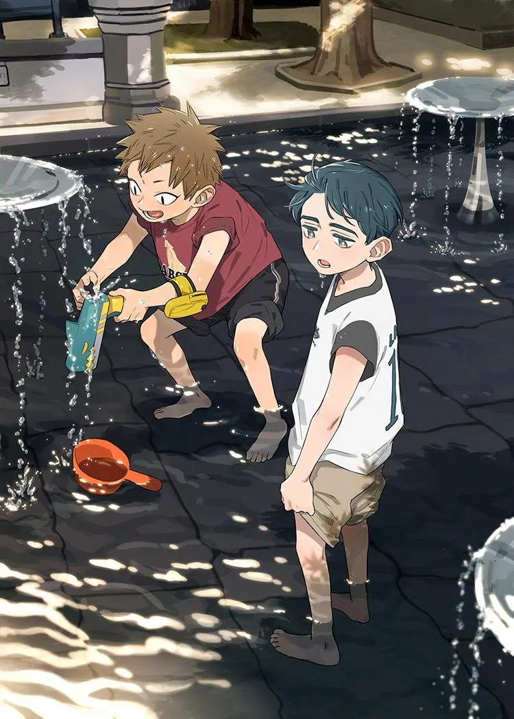 Papa Wolf and The Puppy - Extra : Kids Playing With Water [Pictures] manhwa