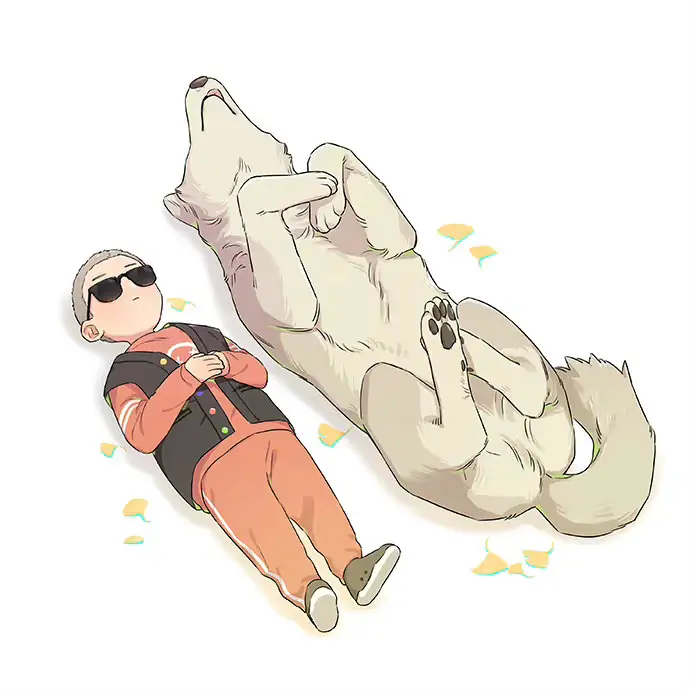Papa Wolf and The Puppy - (Pictures) Sleeping Kids and Wolves manhwa