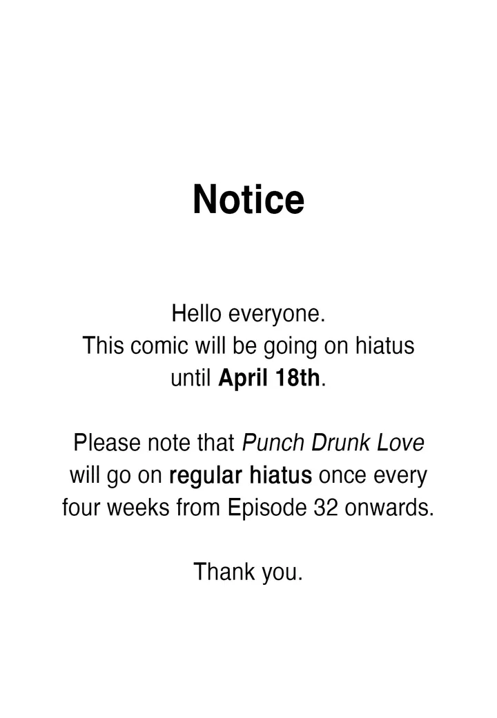 Punch Drunk Love - 〖Schedule Change Notice〗 manhwa