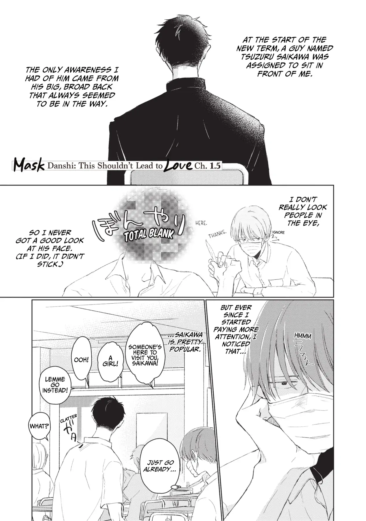 Mask Danshi wa Koishitakunai no ni (Official) - Volume 1 Chapter 1.5 manhwa