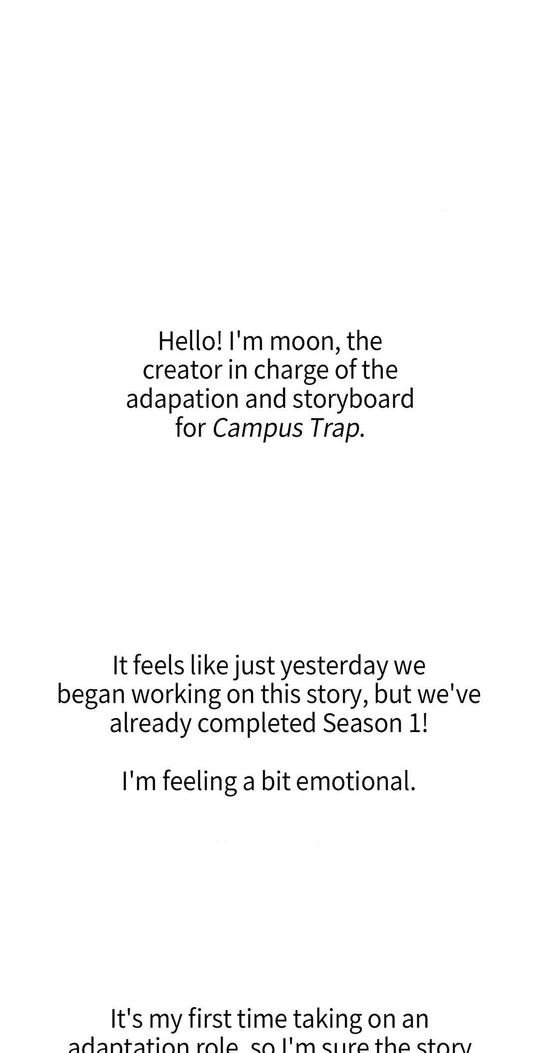 Love in Reprise (Official) - Creator's Note manhwa