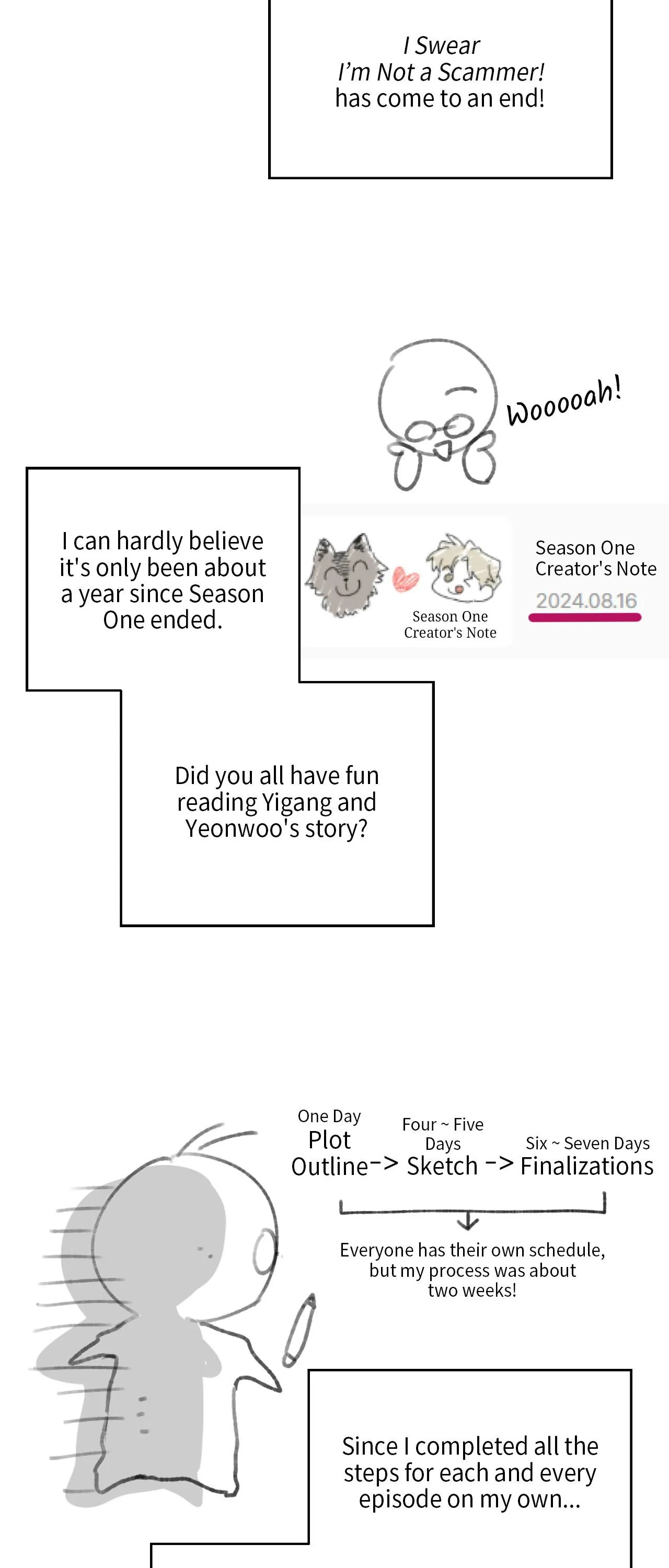 I Swear I’m Not a Scammer! - Creator's Note (2) manhwa
