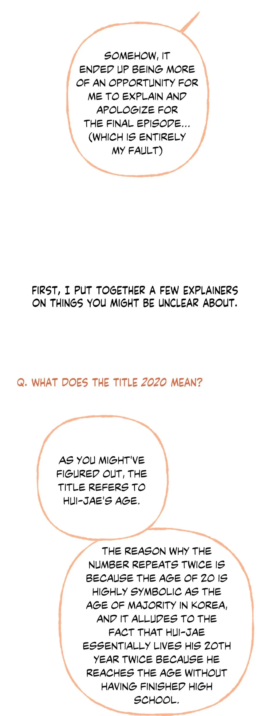 2020 [Official] - Creator's Note manhwa