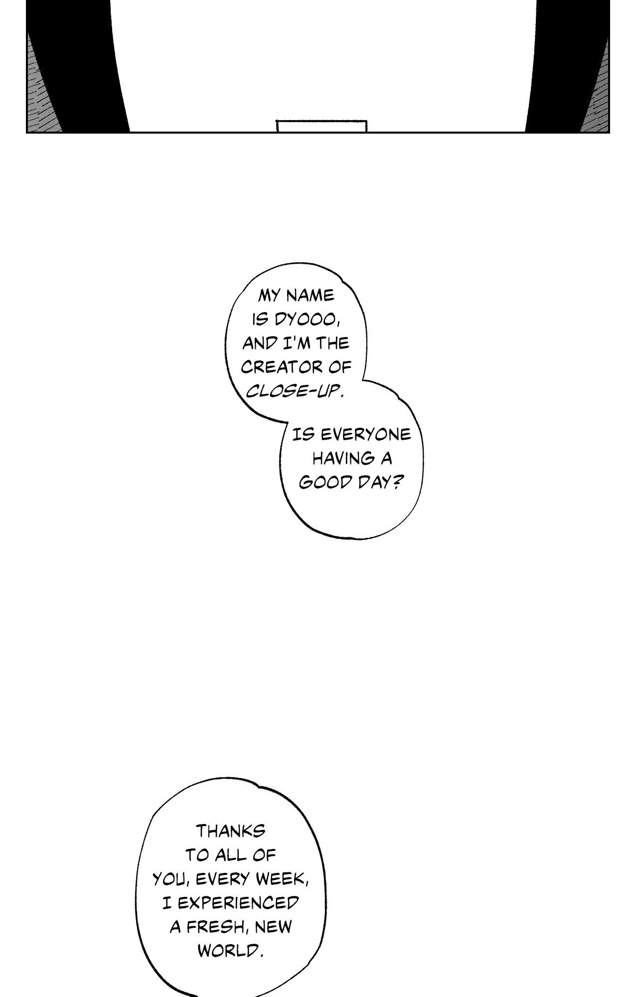 Close-Up [Official] - Creator's Note manhwa