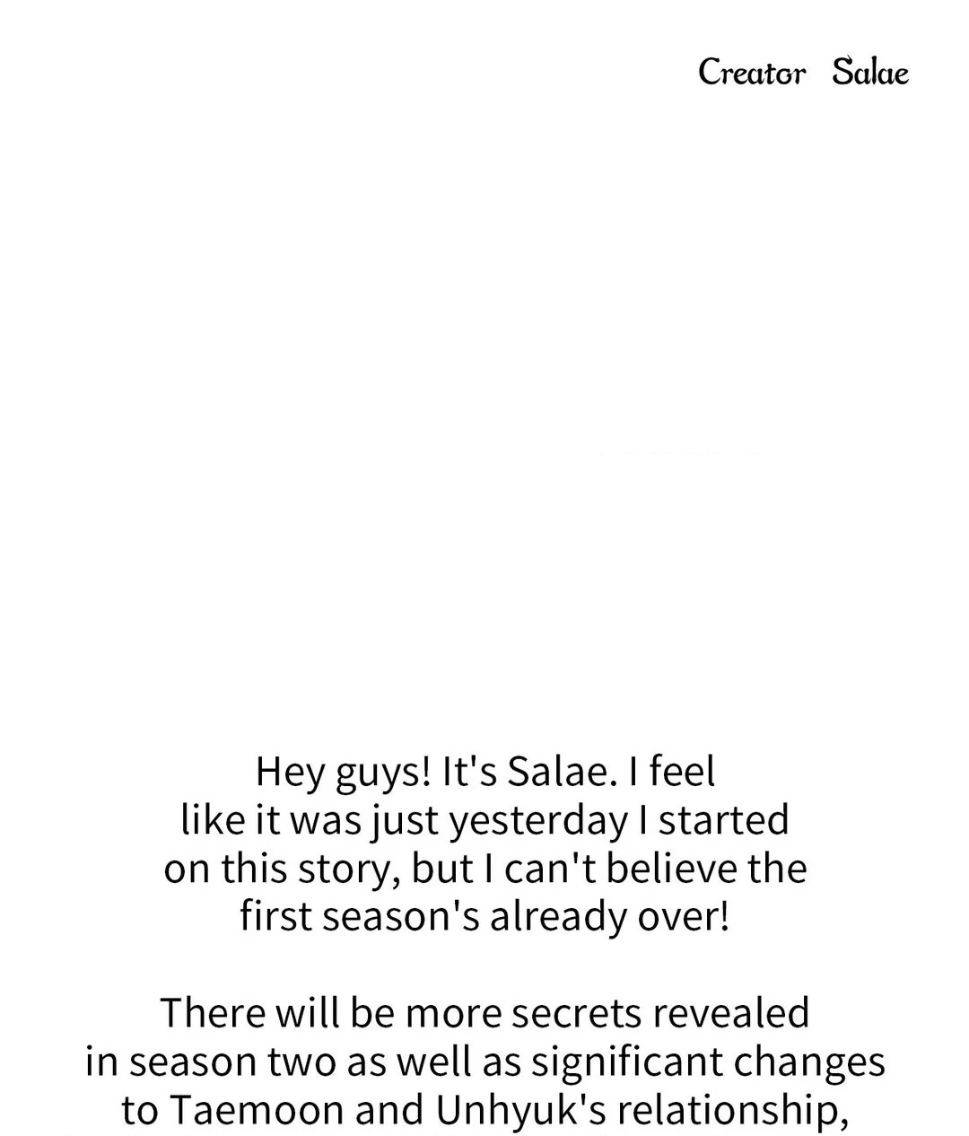 Amulet - Creator's Note manhwa