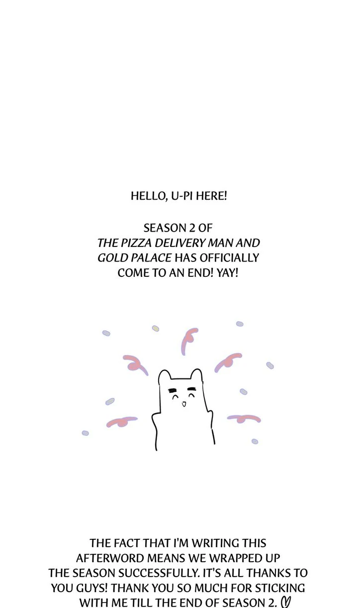 The Pizza Delivery Man and the Gold Palace 〘Official〙 - S2 Afterword (End of season) manhwa
