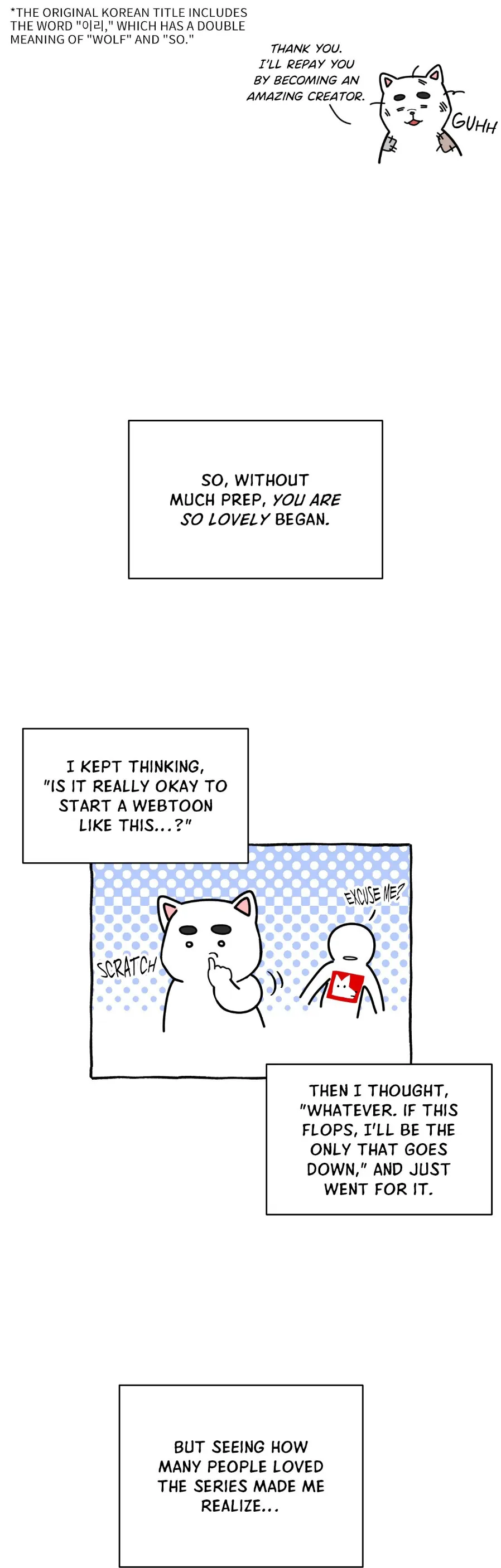 You Are So Lovely  [Official] - Creator's Note manhwa