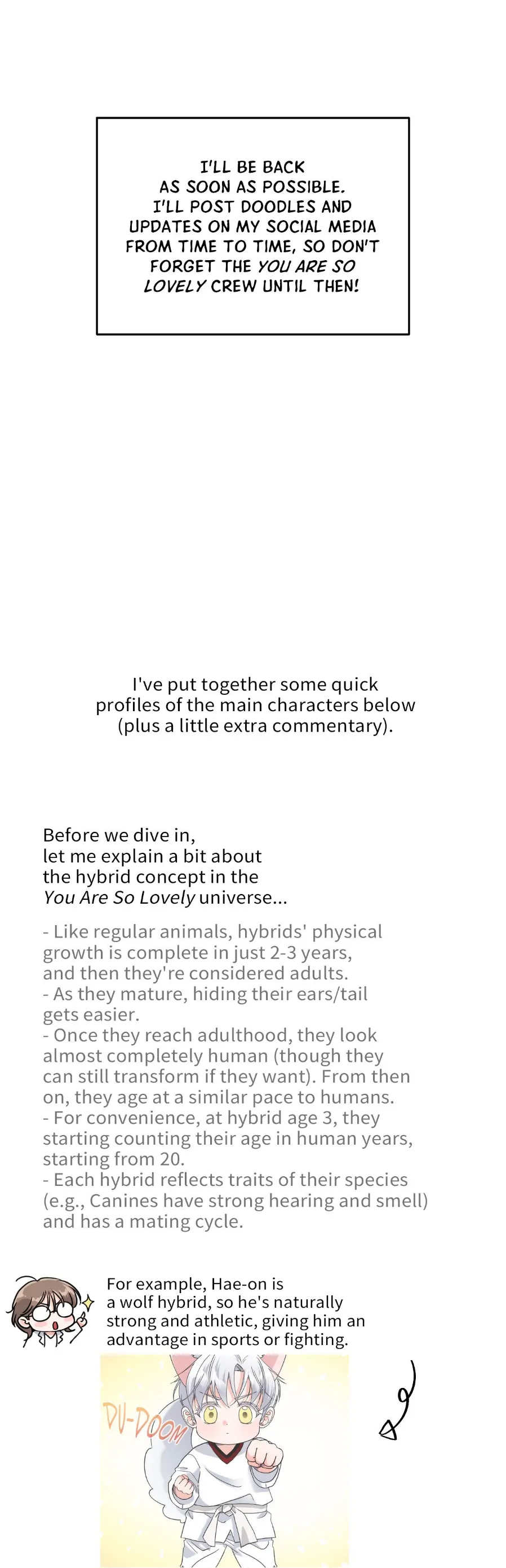 You Are So Lovely  [Official] - Creator's Note manhwa